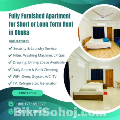 Renting A furnished 1BHK Apartment In Bashundhara R/A.